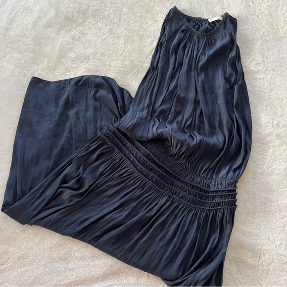 Ramy Brook Audrey Smocked Midi Dress in Navy - Picture 4 of 10